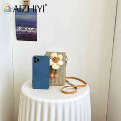 Straw Crossbody Bag for Women Summer Beach Travel Purse Shoulder Messenger