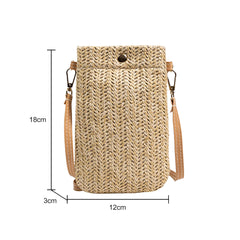 Straw Crossbody Bag for Women Summer Beach Travel Purse Shoulder Messenger