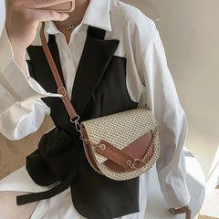 Straw Handbags For Women High Saddle Bag Summer Crossbody Small Shoulder