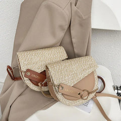 Straw Handbags For Women High Saddle Bag Summer Crossbody Small Shoulder