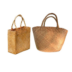 Straw Summer Beach Handbag Rattan Tote Bag Yellow