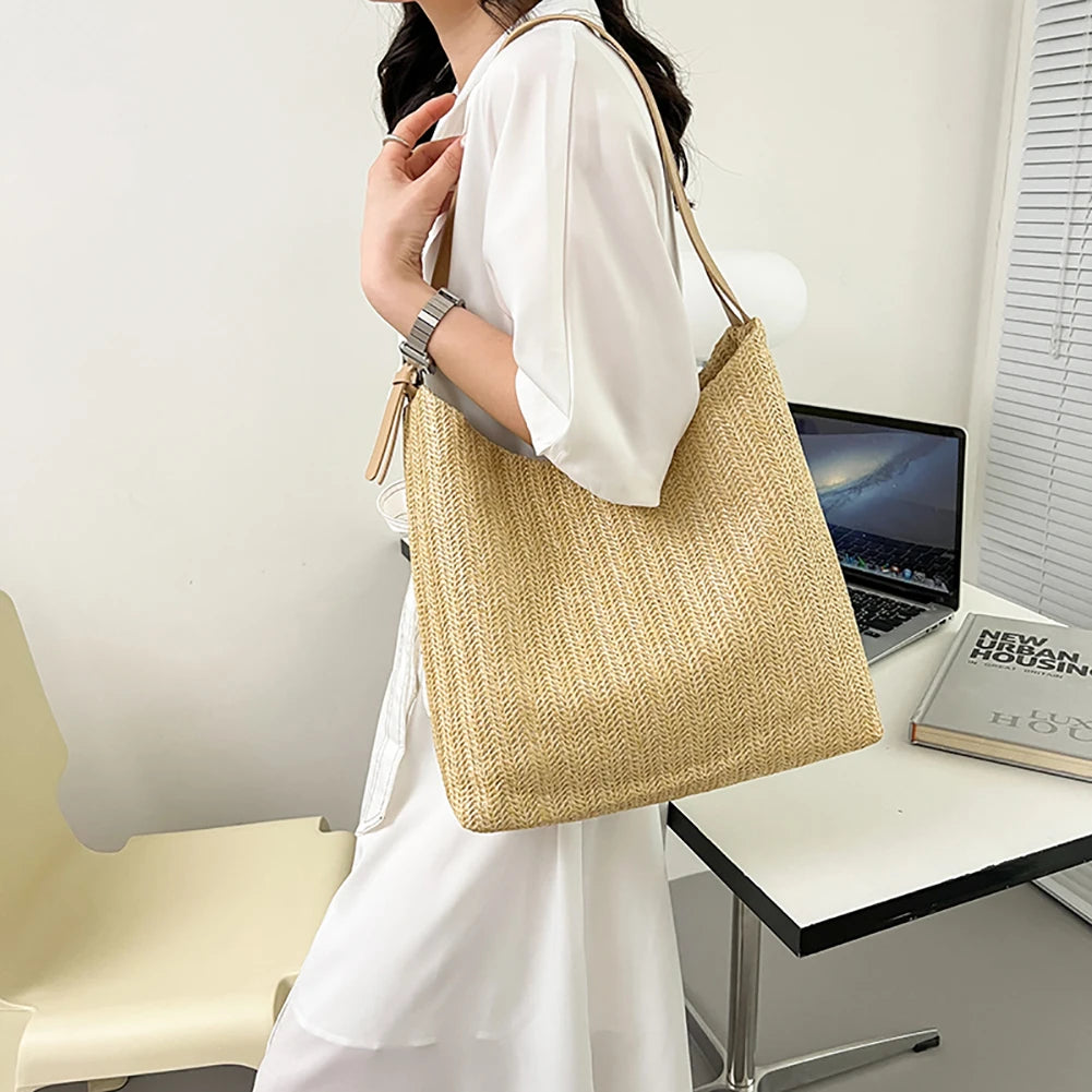 Straw Women Handbag Tote Bag Summer Female Handwoven Beach Holiday