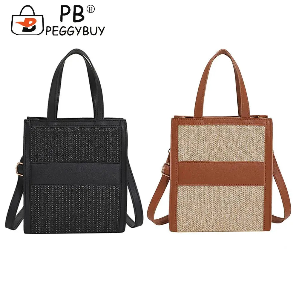 Straw Women Shoulder Bag Leather Crossbody Bags Fashionable