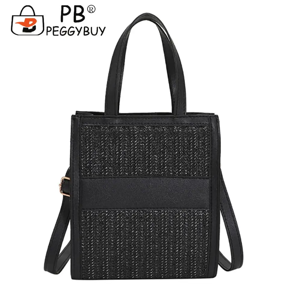 Straw Women Shoulder Bag Leather Crossbody Bags Fashionable
