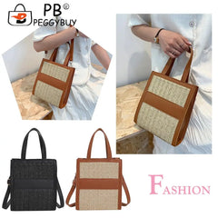 Straw Women Shoulder Bag Leather Crossbody Bags Fashionable