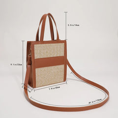 Straw Women Shoulder Bag Leather Woven Crossbody Bags