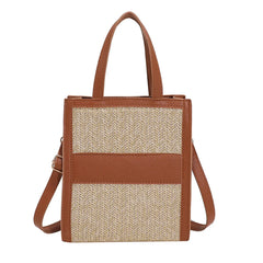 Straw Women Shoulder Bag Leather Woven Crossbody Bags