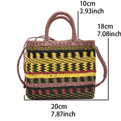 Colorful Straw Woven Handbag Crossbody Bag for Women