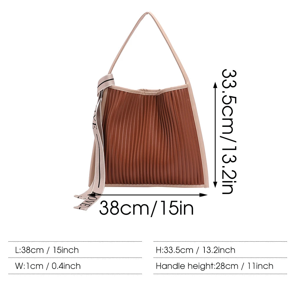 Stripe Leather Women Shoulder Bag Letter Tassel Female Crossbody Messenger Pack