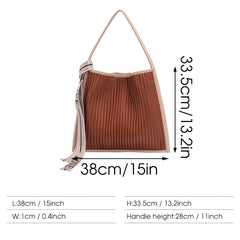 Stripe Leather Women Shoulder Bag Letter Tassel Female Crossbody Messenger Pack