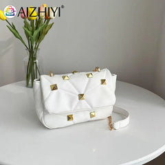 Studded PU Leather Crossbody Bag Chain Shoulder Tote Vintage Messenger