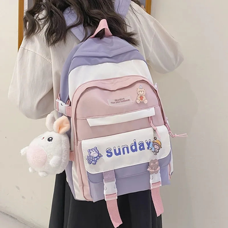 Girls Laptop Book Bag Leisure Travel School Backpack
