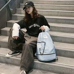 Solid Nylon School Bag for Teen Girls Unisex Travel Rucksack Male Bagpacks