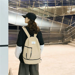 Solid Nylon School Bag for Teen Girls Unisex Travel Rucksack Male Bagpacks