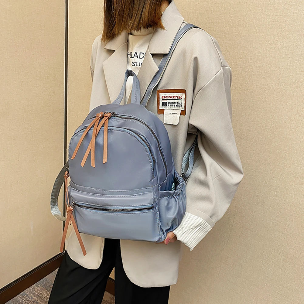 Student Canvas Backpack Lady Large Capacity Rucksack Multi-pocket Shoulder Bags