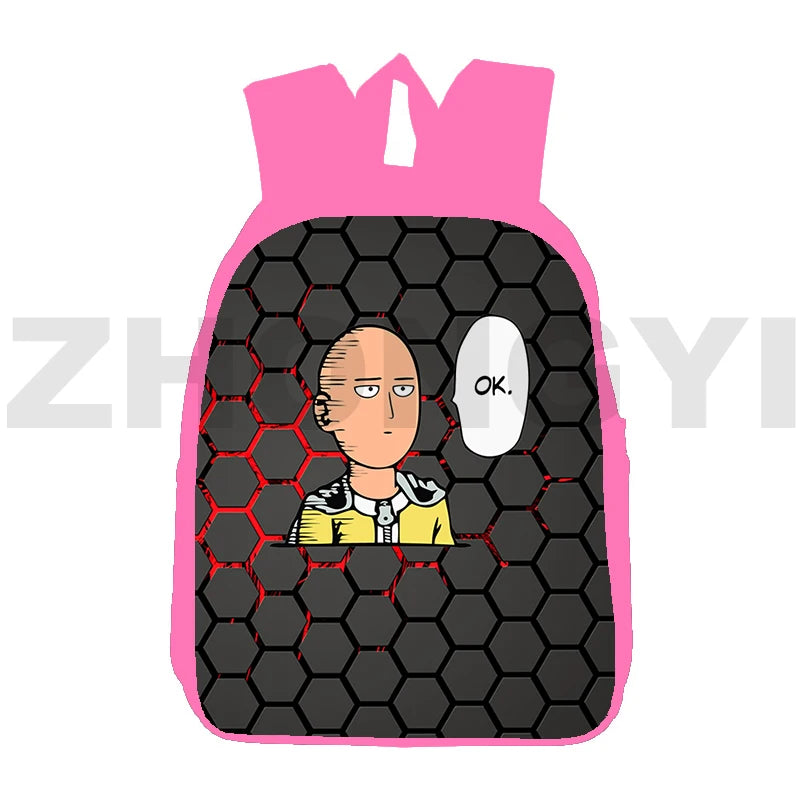 One-Punch Man Backpacks for Women 12/16 Inch, Large Capacity Shoulder Bag