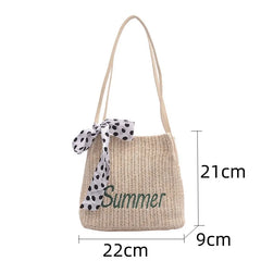 Summer Beach Straw Bags for Women Crossbody Bags Ladies Letter Embroidery