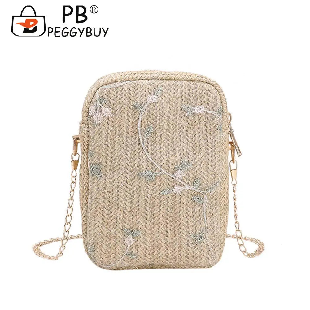 Summer Beach Straw Clutch Bag Women Shoulder Travel Bag