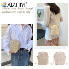 Summer Beach Straw Clutch Bag Woven Bag Women Travel Shoulder Bag