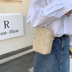 Summer Beach Straw Clutch Bag Women Travel Shoulder Bag