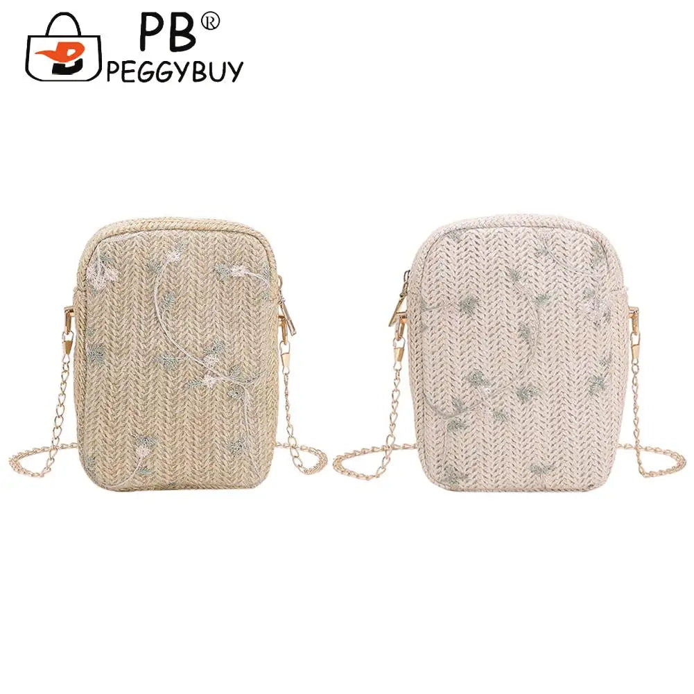 Summer Beach Straw Clutch Bag Women Shoulder Travel Bag