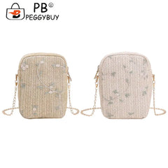 Summer Beach Straw Clutch Bag Women Shoulder Travel Bag