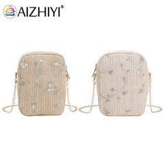 Summer Beach Straw Clutch Bag Woven Bag Women Travel Shoulder Bag