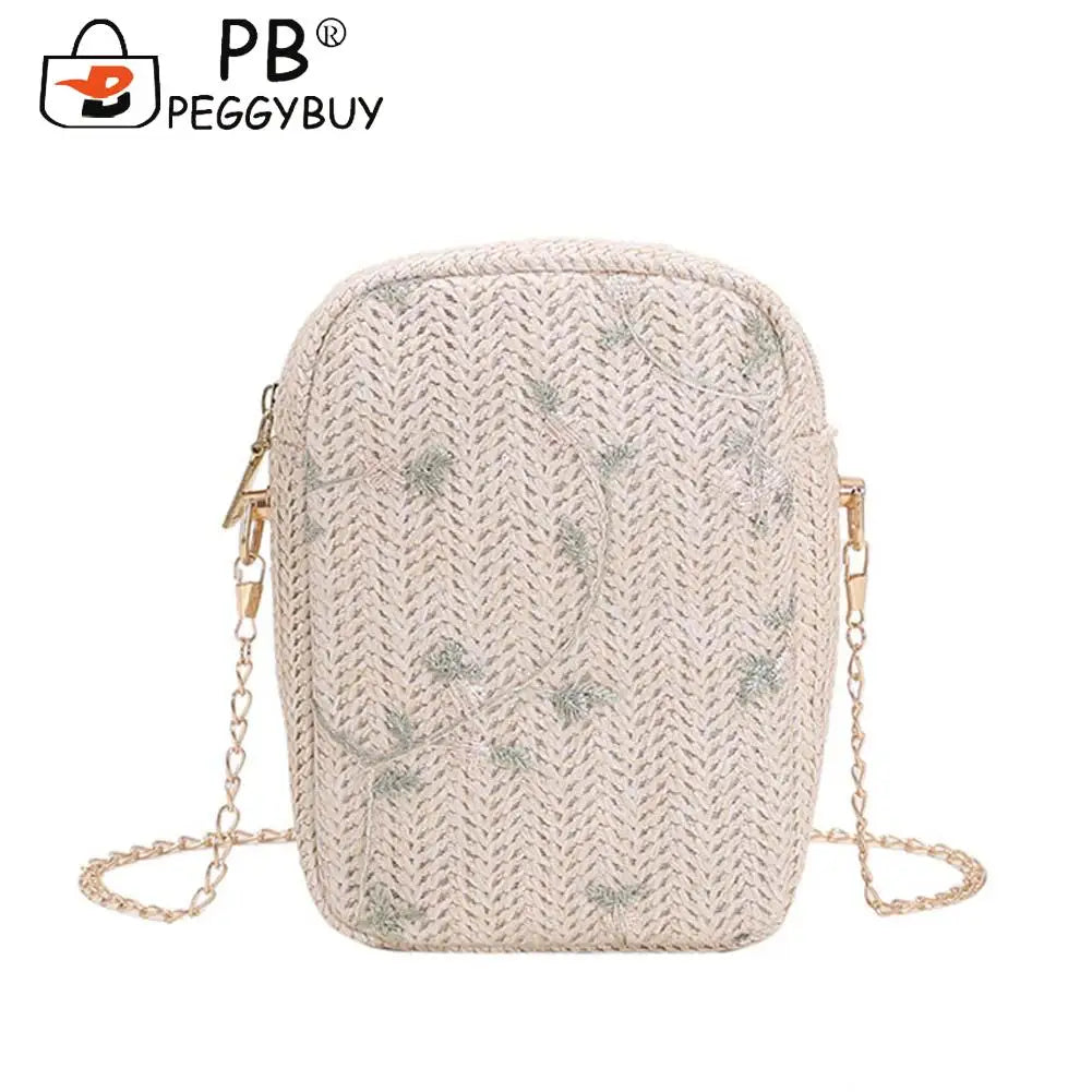 Summer Beach Straw Clutch Bag Women Shoulder Travel Bag