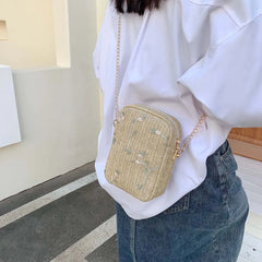 Summer Beach Straw Clutch Bag Women Travel Shoulder Bag