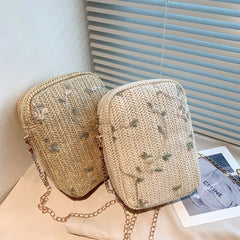 Summer Beach Straw Clutch Bag Women Travel Shoulder Bag