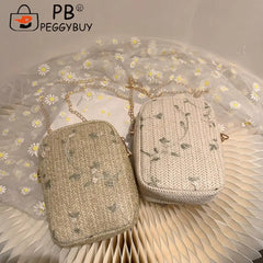 Summer Beach Straw Clutch Bag Women Shoulder Travel Bag