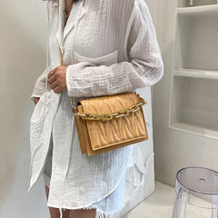 Summer Handbags Bag For Women High Soft Leather Style Shoulder Bag Pleated