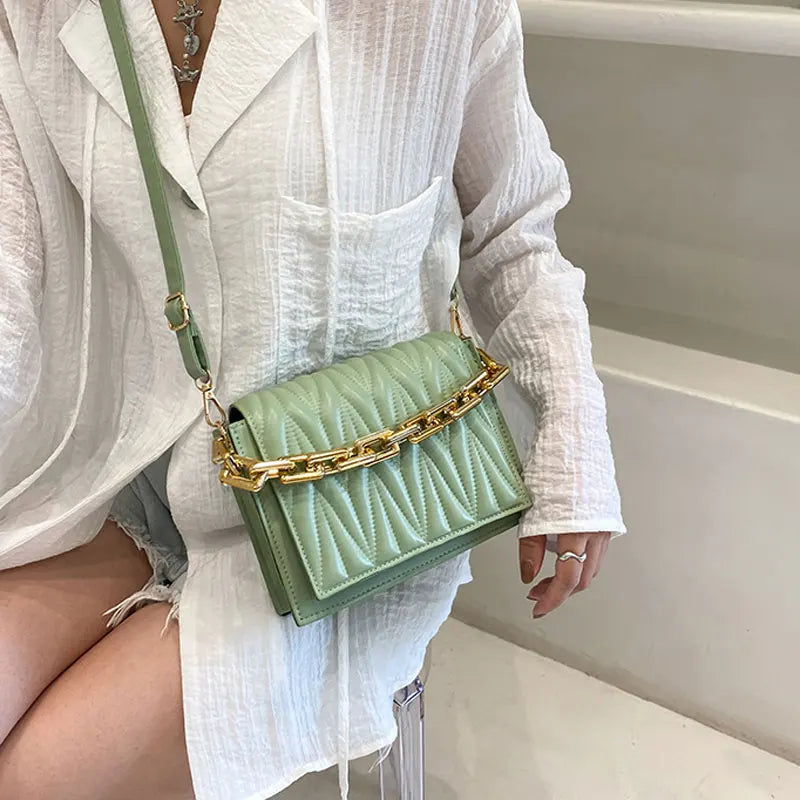 Summer Handbags Bag For Women High Soft Leather Style Shoulder Bag Pleated