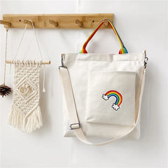 Rainbow Pattern Canvas Messenger Bag for Summer