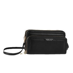 Summer Women's Wallet Long Double Layer Double Zipper Large Capacity PU Shoulder