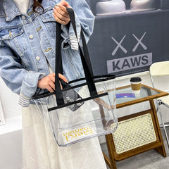 Summer Clear PVC Handbag Tote Large Capacity Women Shoulder Bag