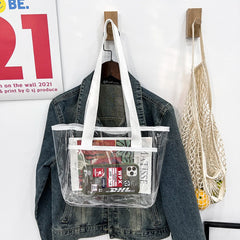 Summer Clear PVC Handbag Tote Large Capacity Women Shoulder Bag