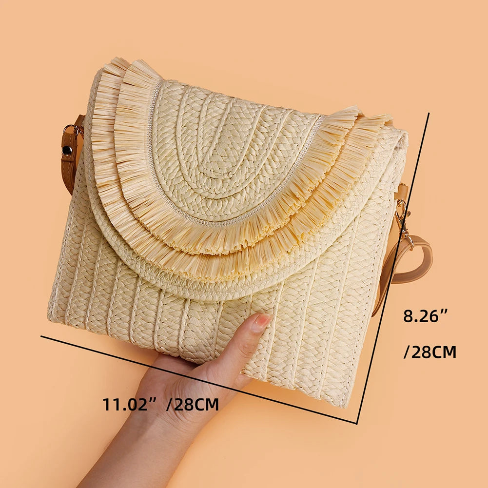 Summer Rattan Bag Messenger Bag Women's Straw Bag Handbags