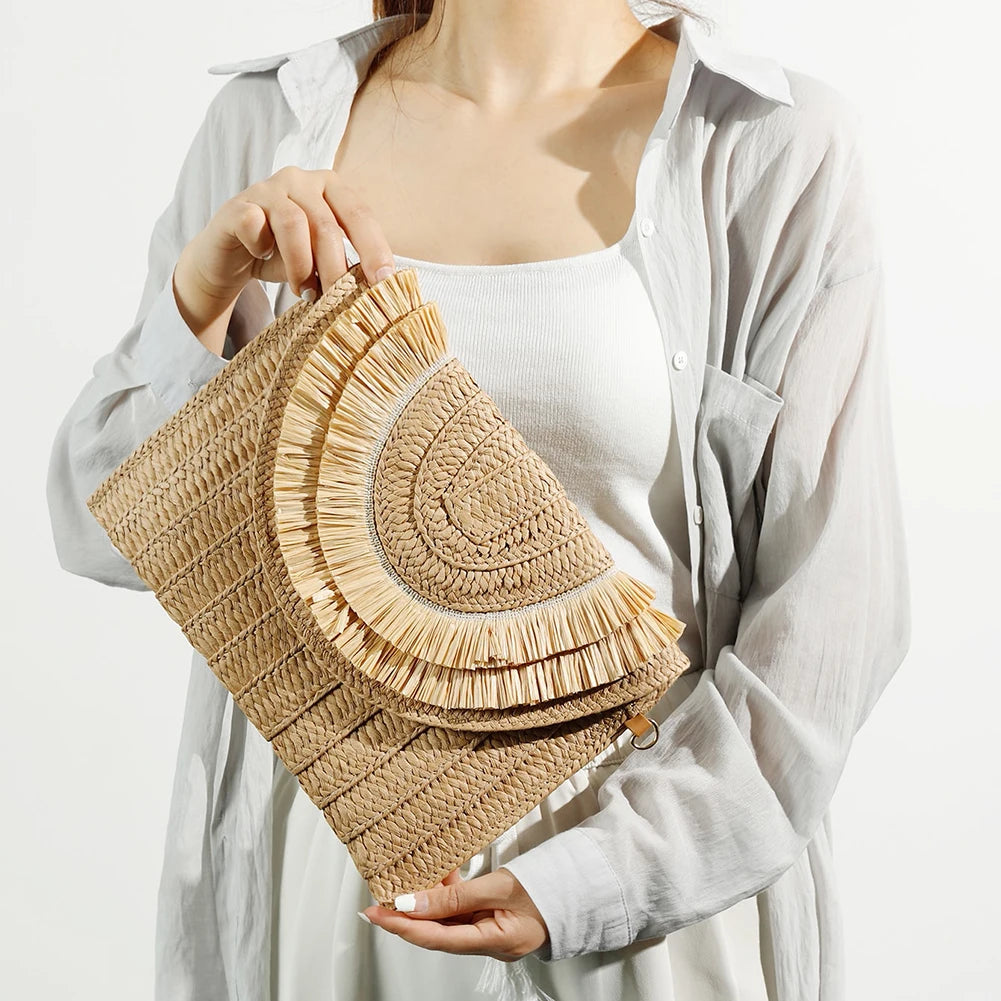 Summer Rattan Bag Messenger Bag Women's Straw Bag Handbags