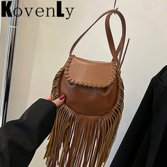 Women Leather Saddle Crossbody Shoulder Bag