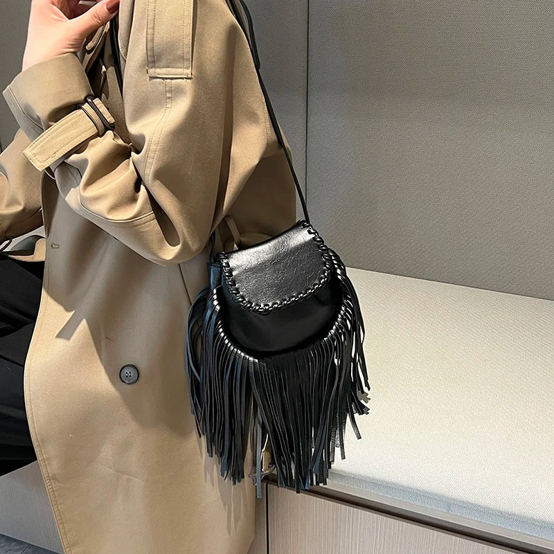 Women Leather Saddle Crossbody Shoulder Bag
