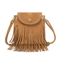 Mini Flap Leather Shoulder Bag Clutch Crossbody Tassel Women
