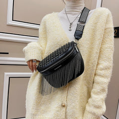 Tassel Leather Crossbody Chest Bag Woman Waist Bag