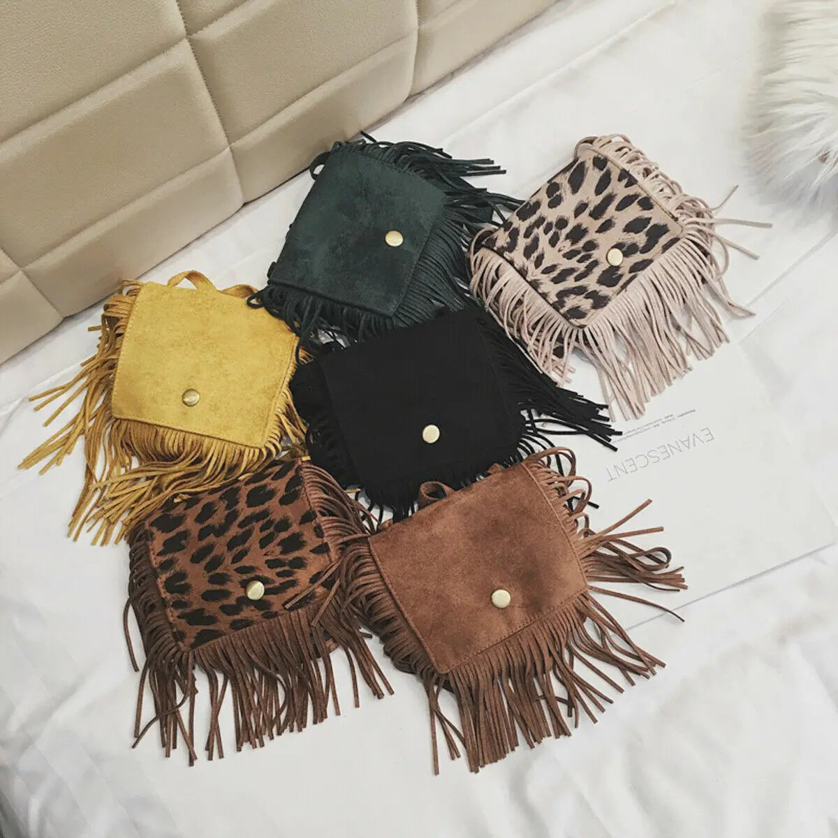 Tassel Mini Messenger Bag Girls Coin Purse Shoulder Bags