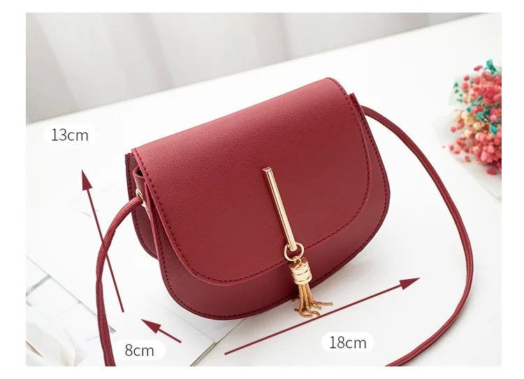 Tassel Women Crossbody Bag Small Flap Messenger Bag for Ladies Sling Bag