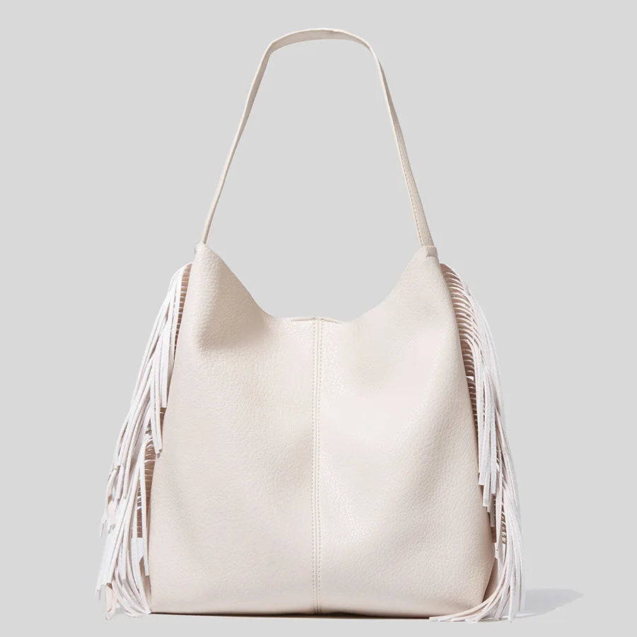 Tassels Shoulder Bag Large Capacity Bucket Handbags PU Leather Totes