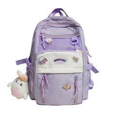 Teen Schoolbag Waterproof Nylon Backpack High Capacity Travel Bag