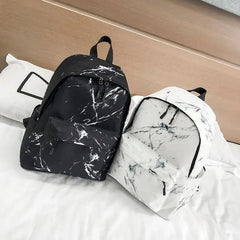 Marble Stone Print Backpack Rucksack School Shoulder Backpack