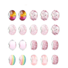 Rainbow Letter Bead Bracelet Set with Pendant and Bag