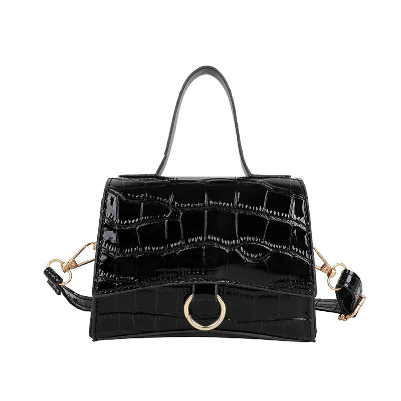 Crocodile Pattern Crossbody Bag for Women PU Leather Shoulder Handbag